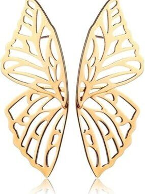 New Hollow Big Butterfly Drop Dangle Earrings Gold Exaggerated Butterfly Wings